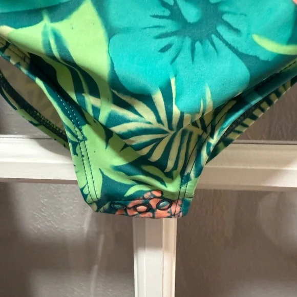 Carter's Tropical Green and Orange Girls Swim One Piece - Picture 3 of 7